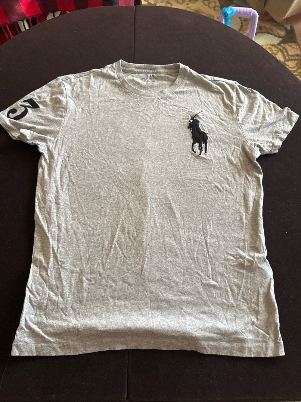 Polo by Ralph Lauren Light Grey Short-Sleeve Crewneck Shirt with Black Pony